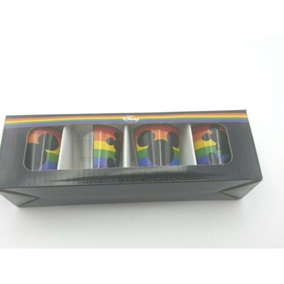 4 Pack Disney Rainbow Collection Mickey Mouse Shot Glasses NEW IN BOX - Picture 1 of 5